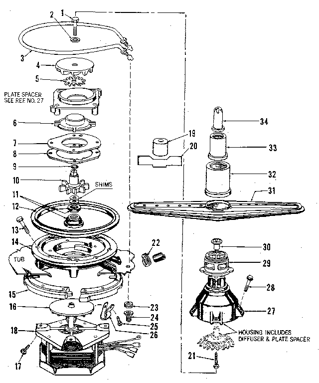 Motor, heater, & spray arm details