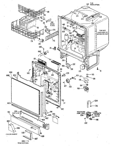 Tub and door assembly