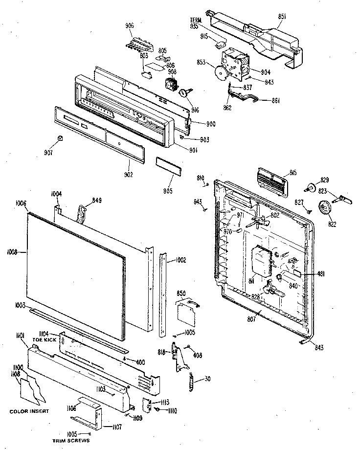 CONTROL PANEL AND FRONT