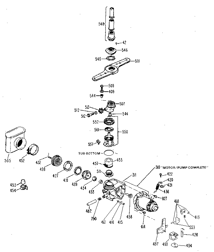 Motor and pump assembly