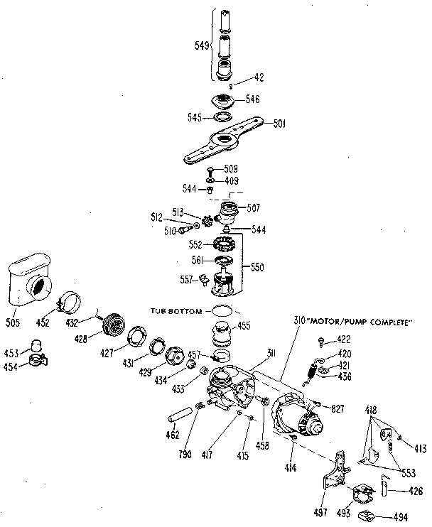 Motor and pump assembly