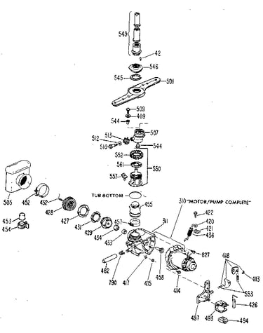 Motor and pump assembly