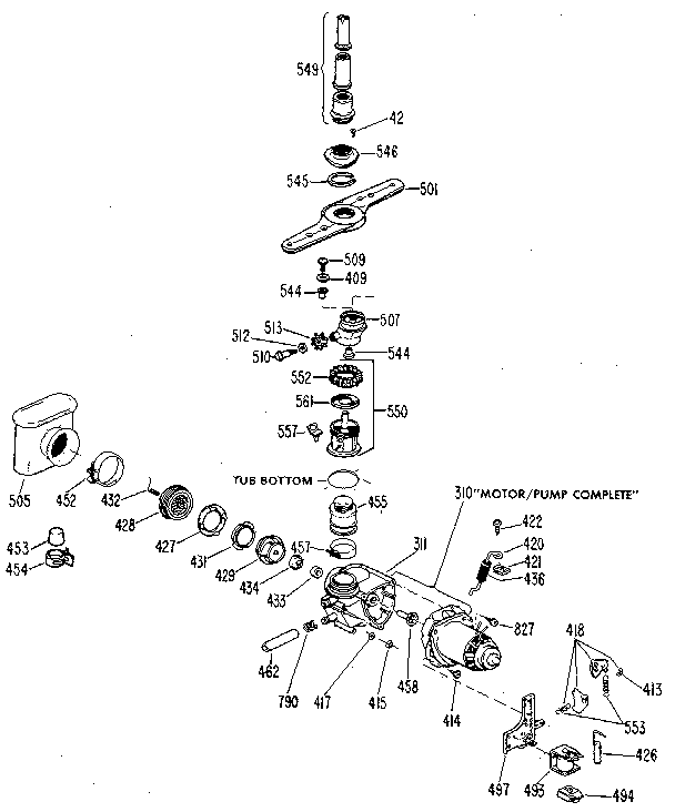 MOTOR AND PUMP ASSEMBLY