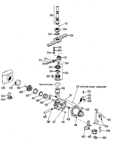 Motor and pump assembly