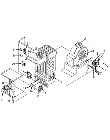 Heating section and blower