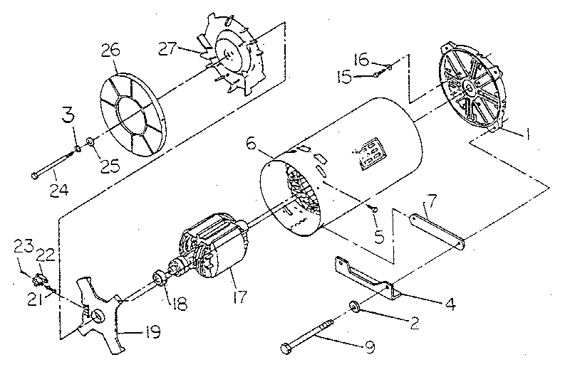 Exploded view of generator