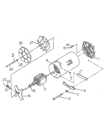 Exploded view of generator