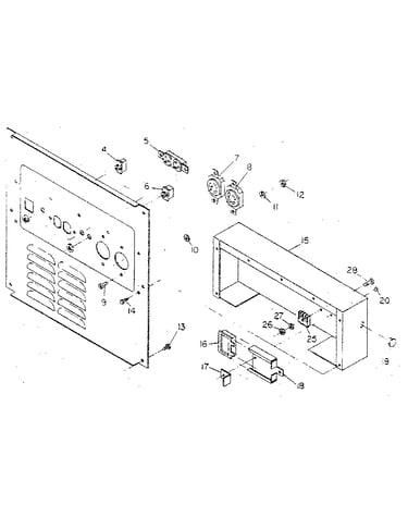 Exploded view of receptacle panel