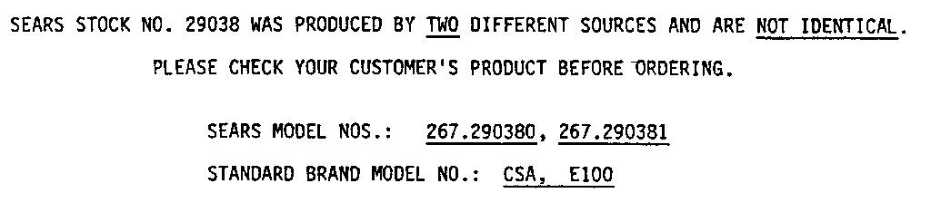 Model notes