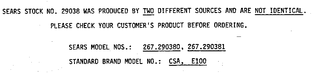 Model notes