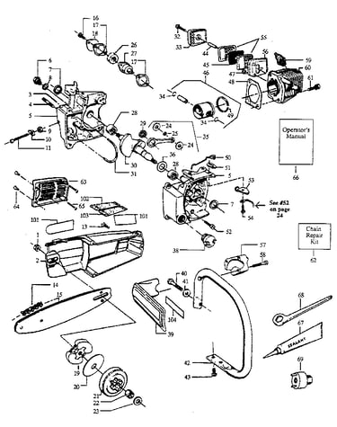 Handle /chain and guide bar assembly
