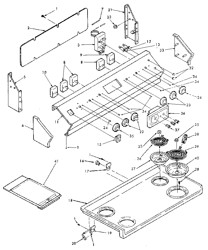 BACKGUARD AND COOKTOP ASSEMBLY