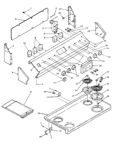 Backguard and cooktop assembly