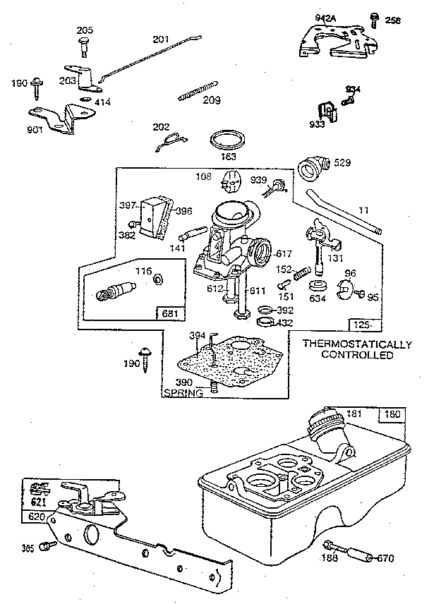 CARBURETOR ASSEMBLY AND FUEL TANK