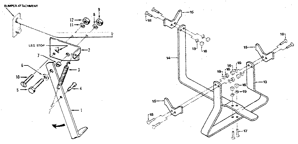 Kickstand tine attachment cradie (figure 12)