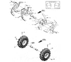 Troybilt PONY SERIAL #S0242650 AND UP bolo tines, wheels diagram