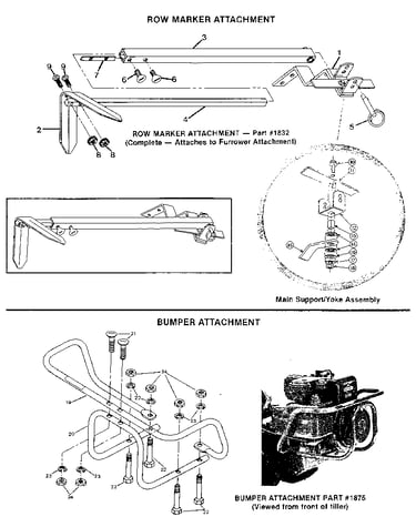 Row and bumper attachment