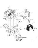 Engine & support brackets, pulleys, belts, belt cover