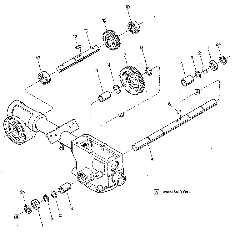 Wheel shaft & tiller shaft assemblies
