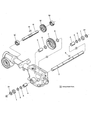 Wheel shaft & tiller shaft assemblies