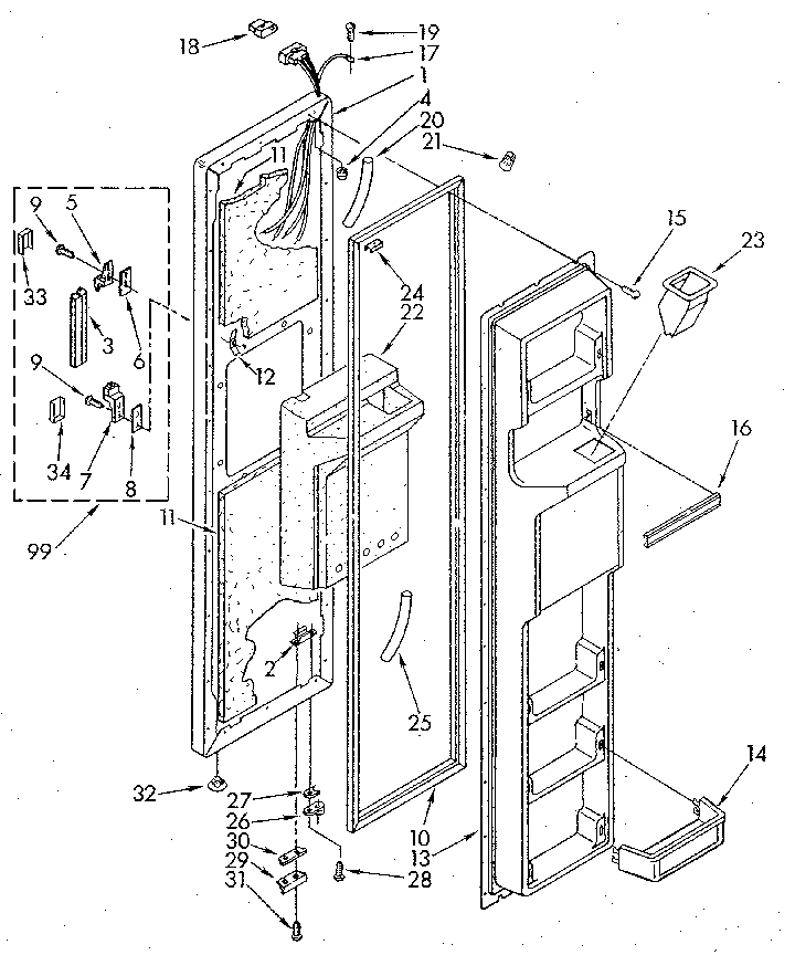 Freezer door