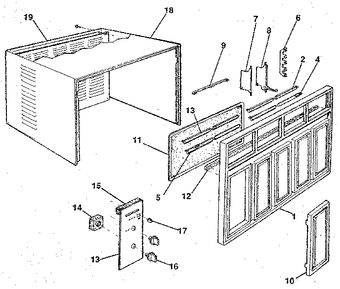 Cabinet and front panel