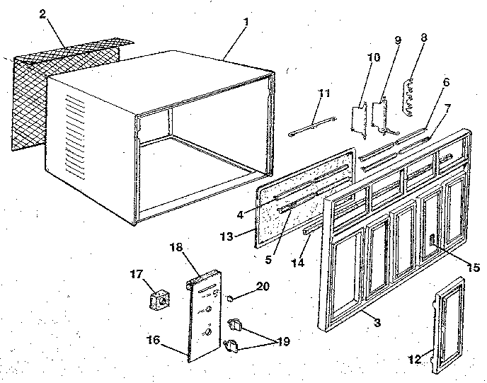 Cabinet and front panel