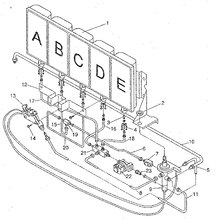 Gas burners and manifold