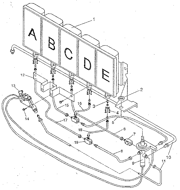 Gas burners and manifold