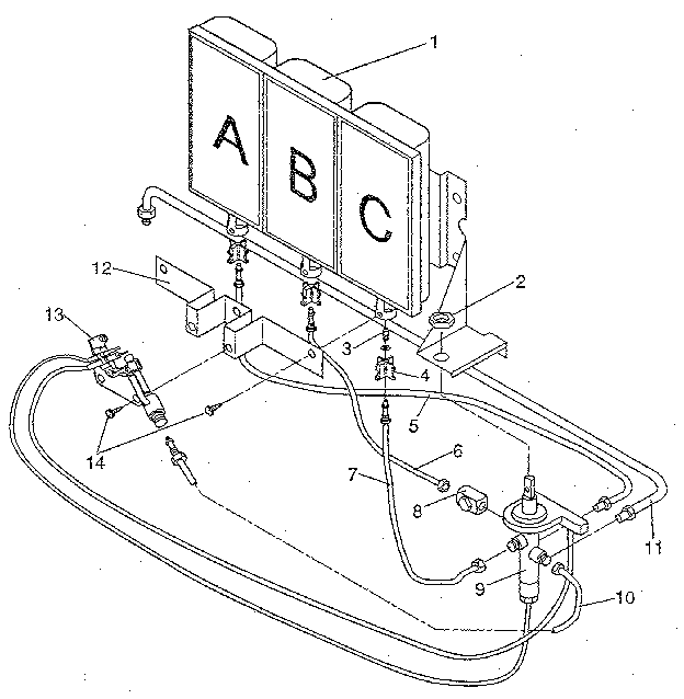 Gas burners and manifold