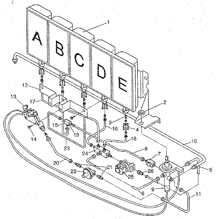 Gas burners and manifold