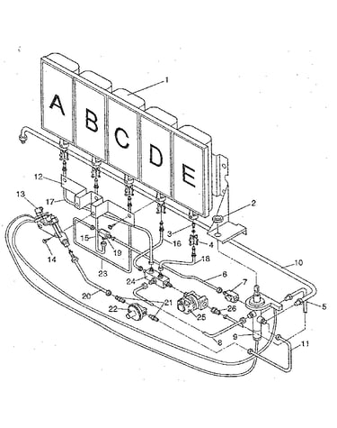 Gas burners and manifold