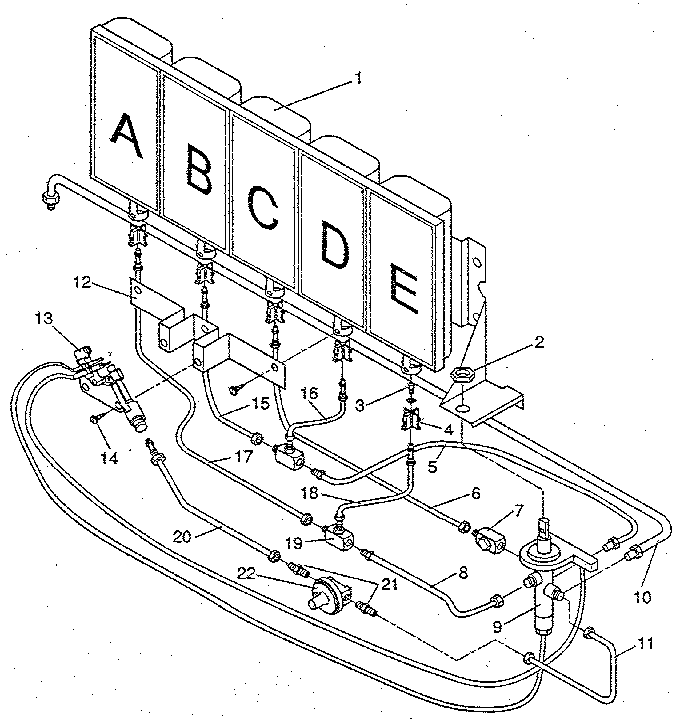 Gas burners and manifold
