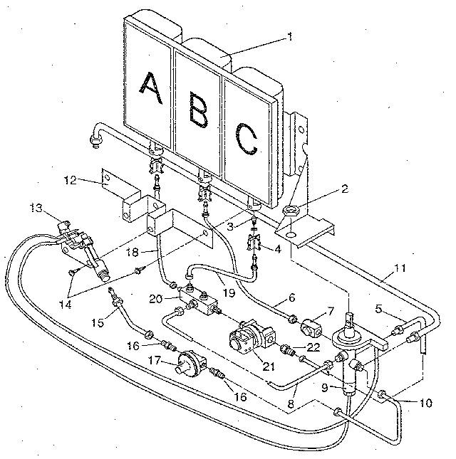 GAS BURNERS AND MANIFOLD