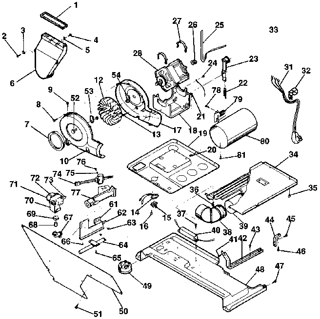 Dryer, motor, blower, belt
