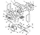 Kenmore 41799980100 dryer-cabinet, drum, heater diagram