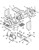 Dryer-cabinet, drum, heater