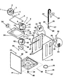 Washer-cabinet, top panel, base