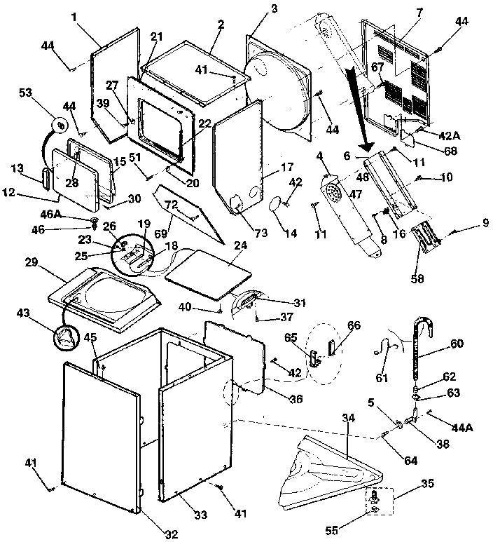 CABINET PARTS & HEATER