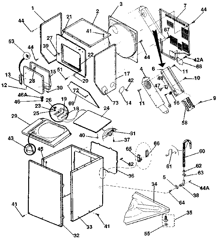 CABINET PARTS & HEATER