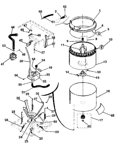 Tubs, water, valve, lid switch