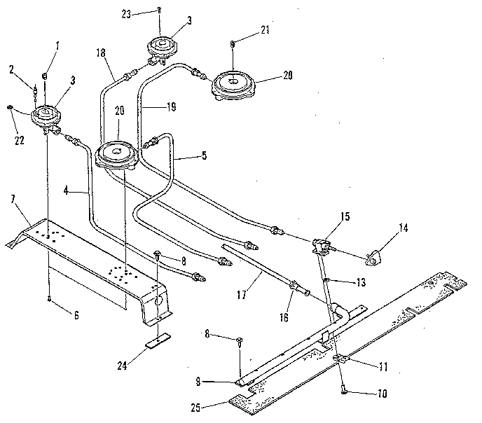 Top burner section