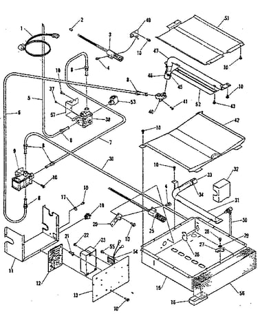 Broiler and oven burner section