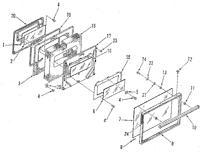 Oven door section