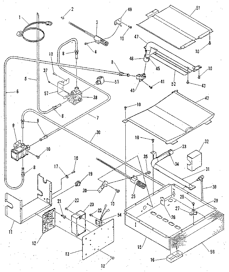 Oven burner section