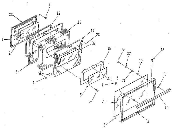 Oven door section
