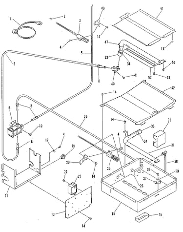 Broiler and oven burner section