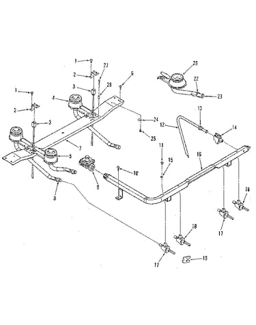 Top burner section