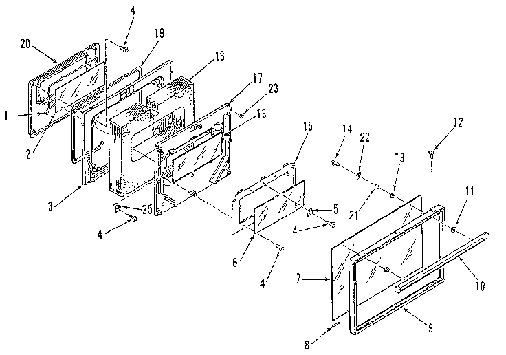 Oven door section