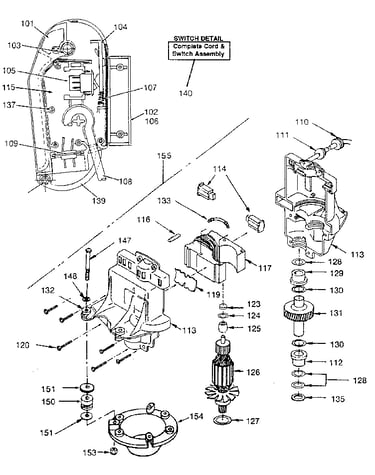 Motor & switch assembly